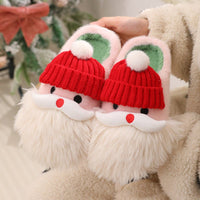 7DAY'S Cute Christmas Santa Claus Home Slippers Winter Warm Indoor Non - slip Floor Plush Shoes For Women - 7DAY'S