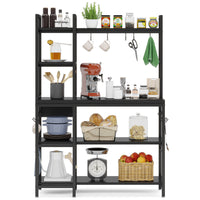 7DAY'S Kitchen Baker's Rack, 5 - Tier Utility Storage Shelf with Hutch - 7DAY'S