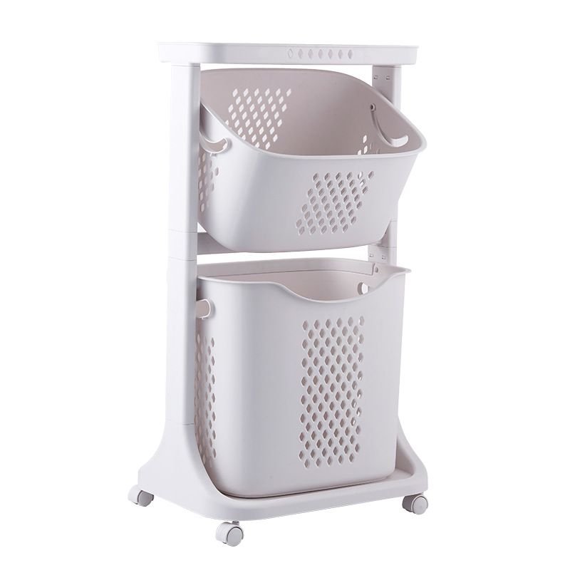 7DAY'S Multi - functional Organizing Shelving Bathroom Sorting Dirty Laundry Basket Plastic Large Mobile Storage Basket - 7DAY'S