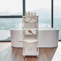 7DAY'S Multi - functional Organizing Shelving Bathroom Sorting Dirty Laundry Basket Plastic Large Mobile Storage Basket - 7DAY'S