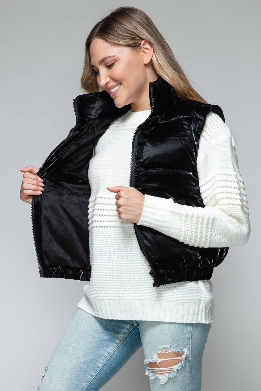 7DAY'S Snobbish Fine Fur Lining Quilted Vest - 7DAY'S