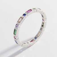 925 Sterling Silver Inlaid Zircon Ring - 7DAY'S