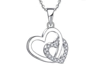 925 Sterling Silver Rhodium 1.1mm Cable Chain Lobster Clasp 0.05ct Diamond Open Love Heart Necklace 18 Inch Jewelry Gifts for Women - 7DAY'S