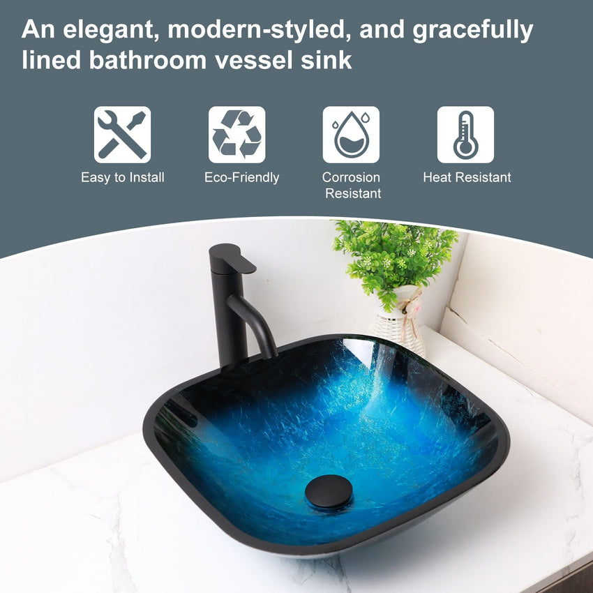 Above Counter Artistic Tempered Glass Bathroom Sink Transparent Counter Top Bathroom Single Bowl Vessel Basin - 7DAY'S