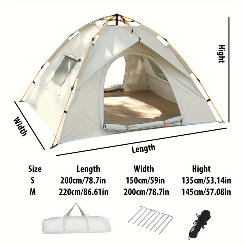 All - season tent, portable folding fully automatic camping tent, two - person/four - person camping tent, waterproof material, windproof, essential for camping and hiking - 7DAY'S