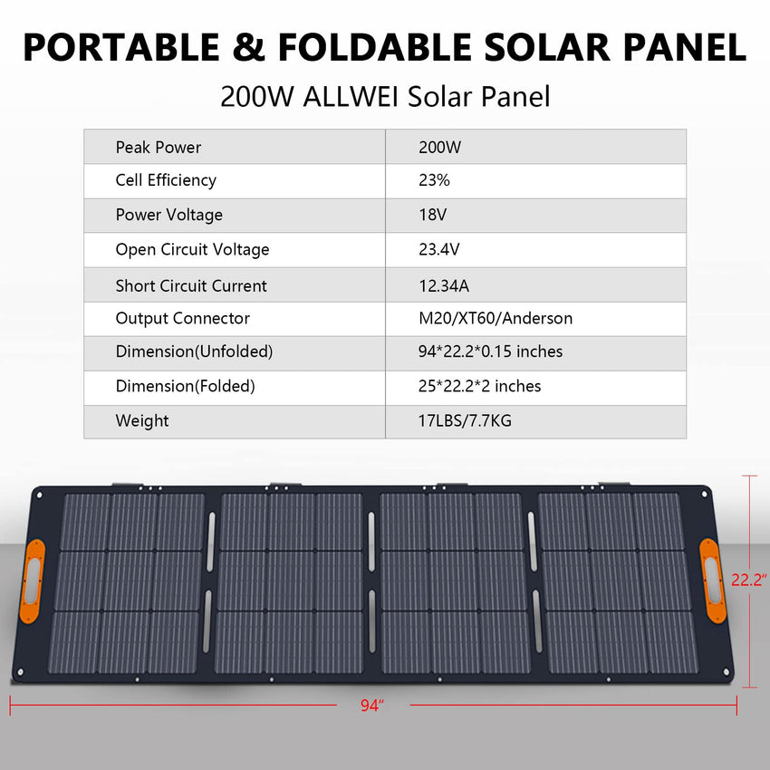 ALLWEI Portable Power Station 300W, 280Wh Solar Generator with 110V Pure Sine Wave AC Outlet, Backup Lithium Battery Generator for CPAP Outdoor RV Camping Emergency Home Use - 7DAY'S