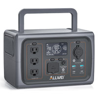 ALLWEI Portable Power Station 300W, 280Wh Solar Generator with 110V Pure Sine Wave AC Outlet, Backup Lithium Battery Generator for CPAP Outdoor RV Camping Emergency Home Use - 7DAY'S