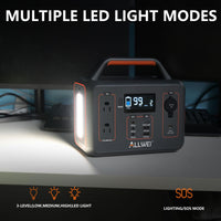 ALLWEI Portable Power Station 300W, 280Wh Solar Generator with 110V Pure Sine Wave AC Outlet, Backup Lithium Battery Generator for CPAP Outdoor RV Camping Emergency Home Use - 7DAY'S