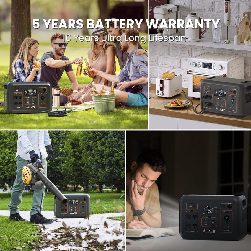 ALLWEI Portable Power Station 300W, 280Wh Solar Generator with 110V Pure Sine Wave AC Outlet, Backup Lithium Battery Generator for CPAP Outdoor RV Camping Emergency Home Use - 7DAY'S