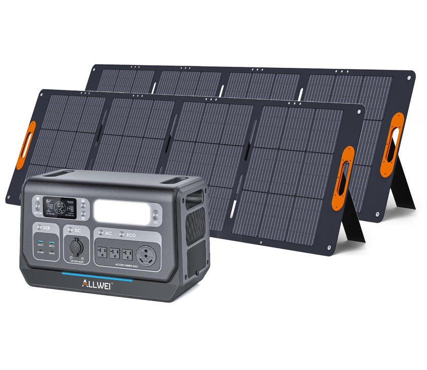ALLWEI Portable Power Station 300W, 280Wh Solar Generator with 110V Pure Sine Wave AC Outlet, Backup Lithium Battery Generator for CPAP Outdoor RV Camping Emergency Home Use - 7DAY'S
