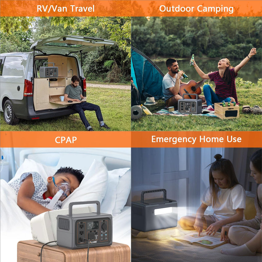 ALLWEI Portable Power Station 300W, 280Wh Solar Generator with 110V Pure Sine Wave AC Outlet, Backup Lithium Battery Generator for CPAP Outdoor RV Camping Emergency Home Use - 7DAY'S