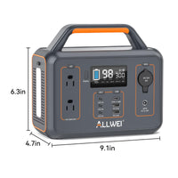 ALLWEI Portable Power Station 300W, 280Wh Solar Generator with 110V Pure Sine Wave AC Outlet, Backup Lithium Battery Generator for CPAP Outdoor RV Camping Emergency Home Use - 7DAY'S