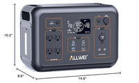 ALLWEI Portable Power Station 300W, 280Wh Solar Generator with 110V Pure Sine Wave AC Outlet, Backup Lithium Battery Generator for CPAP Outdoor RV Camping Emergency Home Use - 7DAY'S