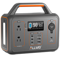 ALLWEI Portable Power Station 300W, 280Wh Solar Generator with 110V Pure Sine Wave AC Outlet, Backup Lithium Battery Generator for CPAP Outdoor RV Camping Emergency Home Use - 7DAY'S
