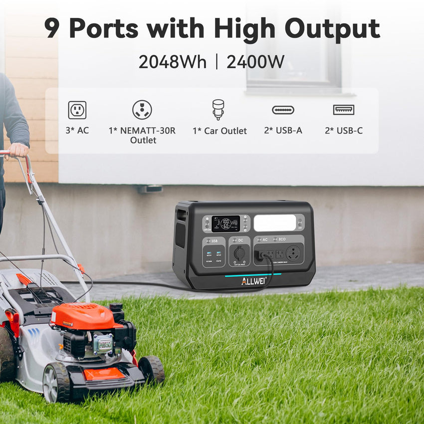 ALLWEI Portable Power Station 300W, 280Wh Solar Generator with 110V Pure Sine Wave AC Outlet, Backup Lithium Battery Generator for CPAP Outdoor RV Camping Emergency Home Use - 7DAY'S