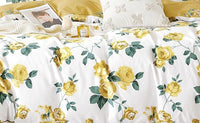 Annastasia Yellow Rose 100% Cotton Reversible Comforter Set - 7DAY'S