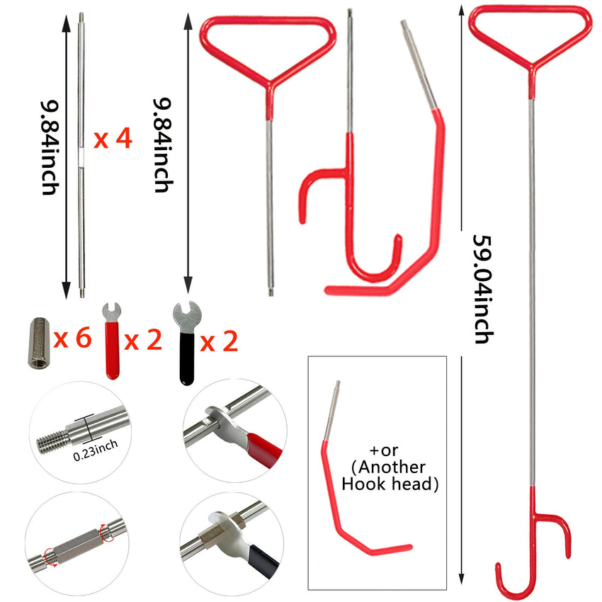 Automotive Tool Set 34 - piece professional automotive kit with stainless steel long distance fasteners seamless wedge air wedge pump automotive trim removal tool - 7DAY'S