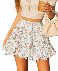 Avidlove Women's Pleated Skater Skirt Basic Casual High Waisted Ruffles Flared Mini Lingerie Skirts - 7DAY'S