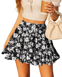 Avidlove Women's Pleated Skater Skirt Basic Casual High Waisted Ruffles Flared Mini Lingerie Skirts - 7DAY'S
