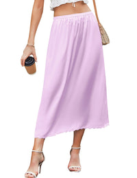 Avidlove Women's Satin Half Slip 36" Lace Long Underskirt S - XXL - 7DAY'S