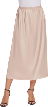 Avidlove Women's Satin Half Slip 36" Lace Long Underskirt S - XXL - 7DAY'S