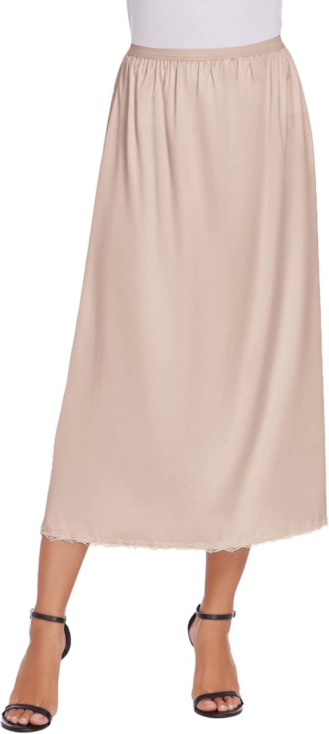 Avidlove Women's Satin Half Slip 36" Lace Long Underskirt S - XXL - 7DAY'S