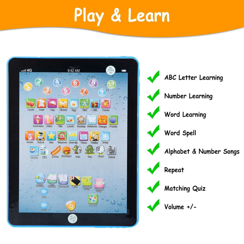 Baby Learning Tablet Educational Mini Pads Toys Touch Learn Toddler Tablet For ABC Numbers Words Gift - 7DAY'S