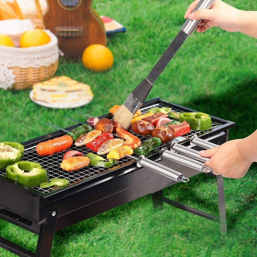 Barbecue Stove Portable Foldable Outdoor Grill Charcoal BBQ Grill Patio Camping Picnic Burner Portable Household - 7DAY'S