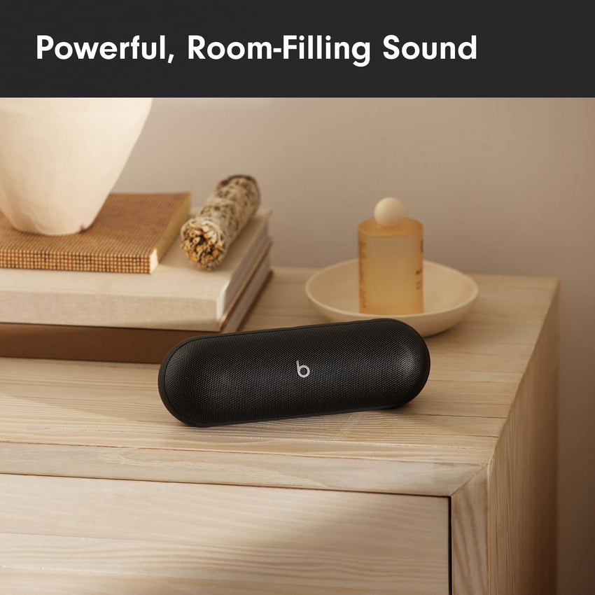 Beats Pill - Portable Bluetooth Speaker - Up to 24H Battery Life, Water Resistant, Bluetooth, Apple & Android Compatible, Seriously Loud Sound for Home, Outdoor and Travel - Matte Black - 7DAY'S