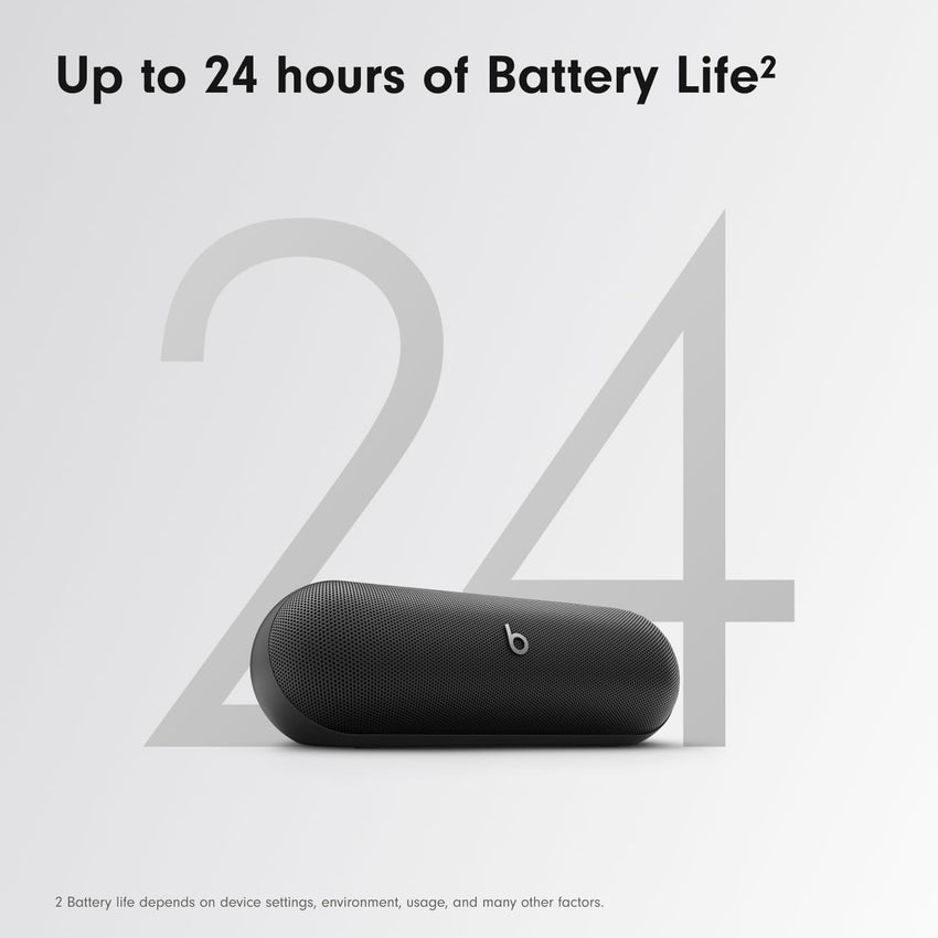 Beats Pill - Portable Bluetooth Speaker - Up to 24H Battery Life, Water Resistant, Bluetooth, Apple & Android Compatible, Seriously Loud Sound for Home, Outdoor and Travel - Matte Black - 7DAY'S