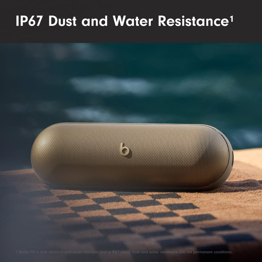 Beats Pill - Portable Bluetooth Speaker - Up to 24H Battery Life, Water Resistant, Bluetooth, Apple & Android Compatible, Seriously Loud Sound for Home, Outdoor and Travel - Matte Black - 7DAY'S