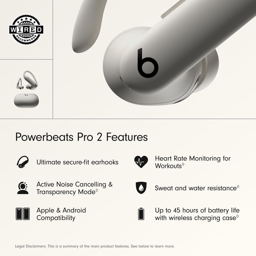 Beats Powerbeats Pro 2 Wireless Bluetooth Earbuds - Noise Cancelling, Heart Rate Monitor, IPX4, Up to 45H Battery & Charging Case, Works with Apple & Android - Hyper Purple - 7DAY'S