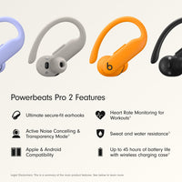Beats Powerbeats Pro 2 Wireless Bluetooth Earbuds - Noise Cancelling, Heart Rate Monitor, IPX4, Up to 45H Battery & Charging Case, Works with Apple & Android - Hyper Purple - 7DAY'S