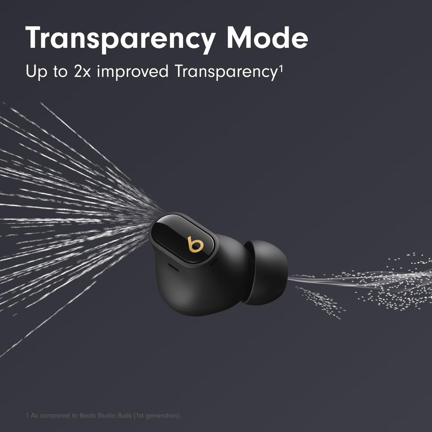 Beats Studio Buds + | True Wireless Noise Cancelling Earbuds, Enhanced Apple & Android Compatibility, Built - in Microphone, Sweat Resistant Bluetooth Headphones, Spatial Audio - Black/Gold - 7DAY'S