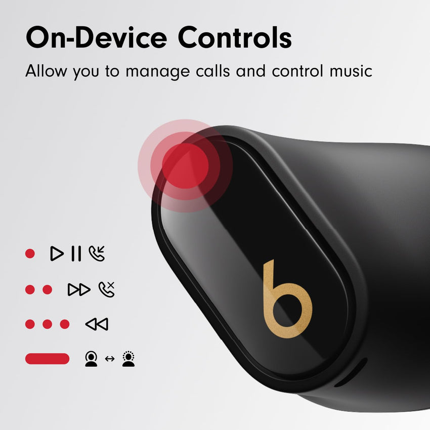 Beats Studio Buds + | True Wireless Noise Cancelling Earbuds, Enhanced Apple & Android Compatibility, Built - in Microphone, Sweat Resistant Bluetooth Headphones, Spatial Audio - Black/Gold - 7DAY'S