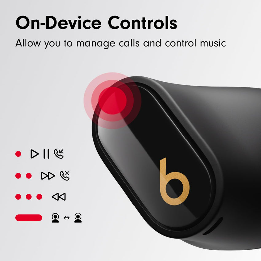 Beats Studio Buds + | True Wireless Noise Cancelling Earbuds, Enhanced Apple & Android Compatibility, Built - in Microphone, Sweat Resistant Bluetooth Headphones, Spatial Audio - Black/Gold - 7DAY'S