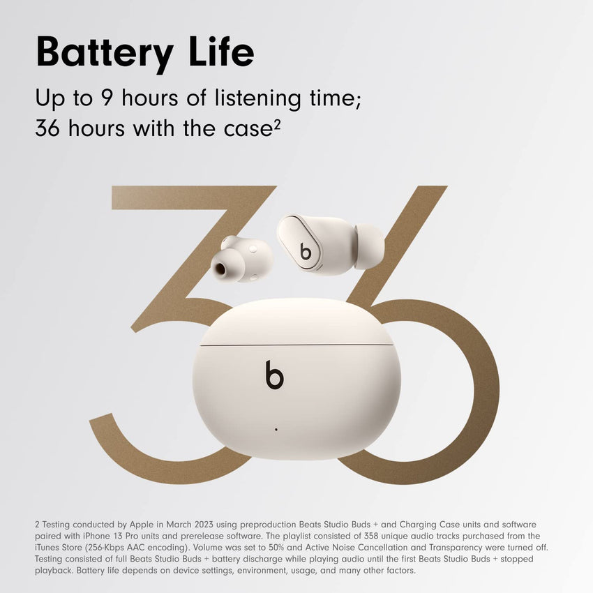 Beats Studio Buds + | True Wireless Noise Cancelling Earbuds, Enhanced Apple & Android Compatibility, Built - in Microphone, Sweat Resistant Bluetooth Headphones, Spatial Audio - Black/Gold - 7DAY'S