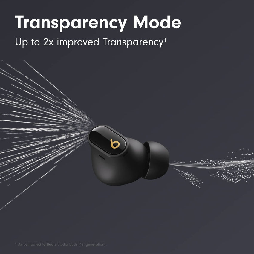 Beats Studio Buds + | True Wireless Noise Cancelling Earbuds, Enhanced Apple & Android Compatibility, Built - in Microphone, Sweat Resistant Bluetooth Headphones, Spatial Audio - Black/Gold - 7DAY'S