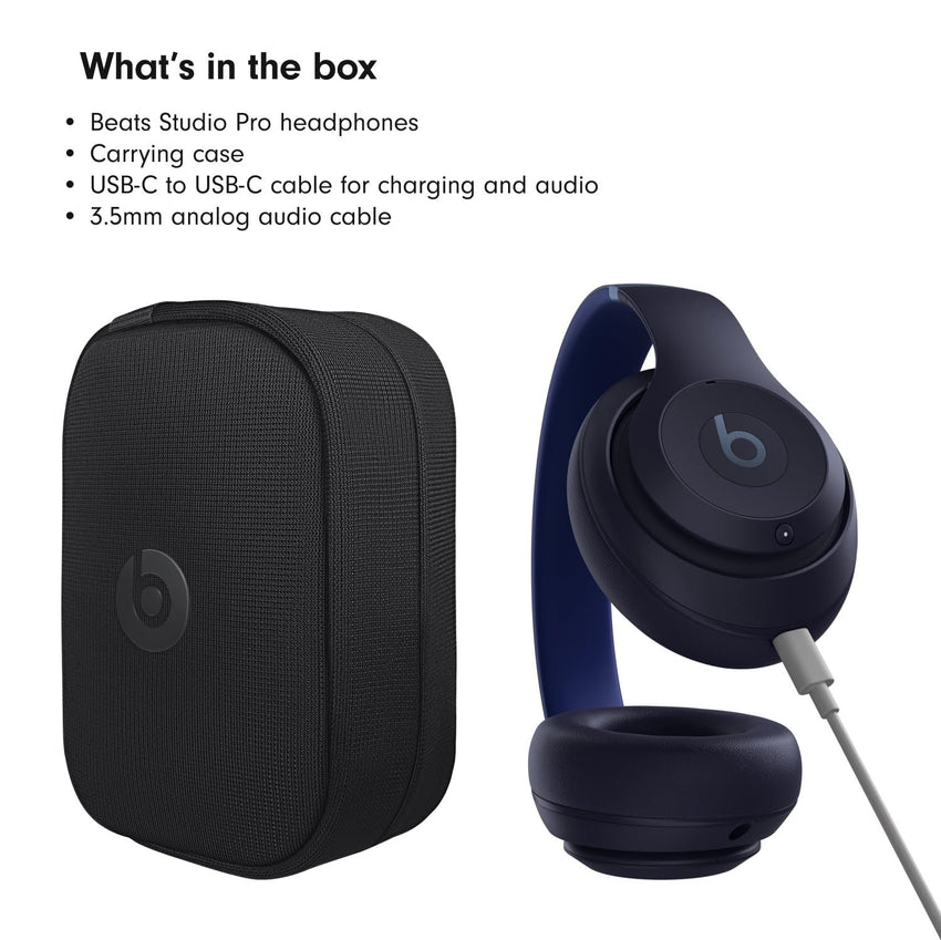 Beats Studio Pro - Wireless Bluetooth Noise Cancelling Headphones - Personalized Spatial Audio, USB - C Lossless Audio, Apple & Android Compatibility, Up to 40 Hours Battery Life - Black - 7DAY'S