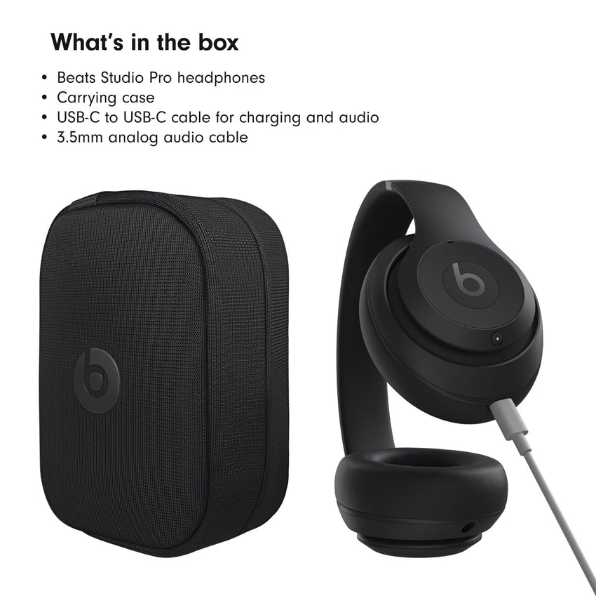 Beats Studio Pro - Wireless Bluetooth Noise Cancelling Headphones - Personalized Spatial Audio, USB - C Lossless Audio, Apple & Android Compatibility, Up to 40 Hours Battery Life - Black - 7DAY'S