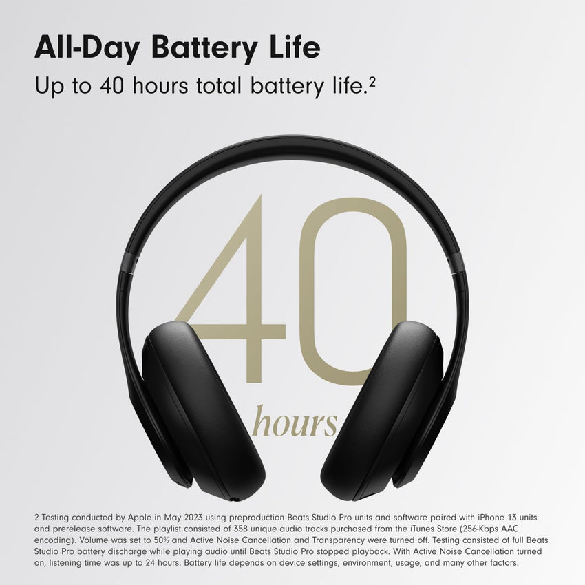 Beats Studio Pro - Wireless Bluetooth Noise Cancelling Headphones - Personalized Spatial Audio, USB - C Lossless Audio, Apple & Android Compatibility, Up to 40 Hours Battery Life - Black - 7DAY'S
