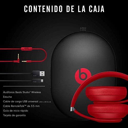 Beats Studio3 Wireless Noise Cancelling Over - Ear Headphones - Apple W1 Headphone Chip, Class 1 Bluetooth, 22 Hours of Listening Time, Built - in Microphone - Matte Black - 7DAY'S