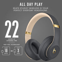 Beats Studio3 Wireless Noise Cancelling Over - Ear Headphones - Apple W1 Headphone Chip, Class 1 Bluetooth, 22 Hours of Listening Time, Built - in Microphone - Matte Black - 7DAY'S