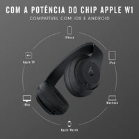 Beats Studio3 Wireless Noise Cancelling Over - Ear Headphones - Apple W1 Headphone Chip, Class 1 Bluetooth, 22 Hours of Listening Time, Built - in Microphone - Matte Black - 7DAY'S