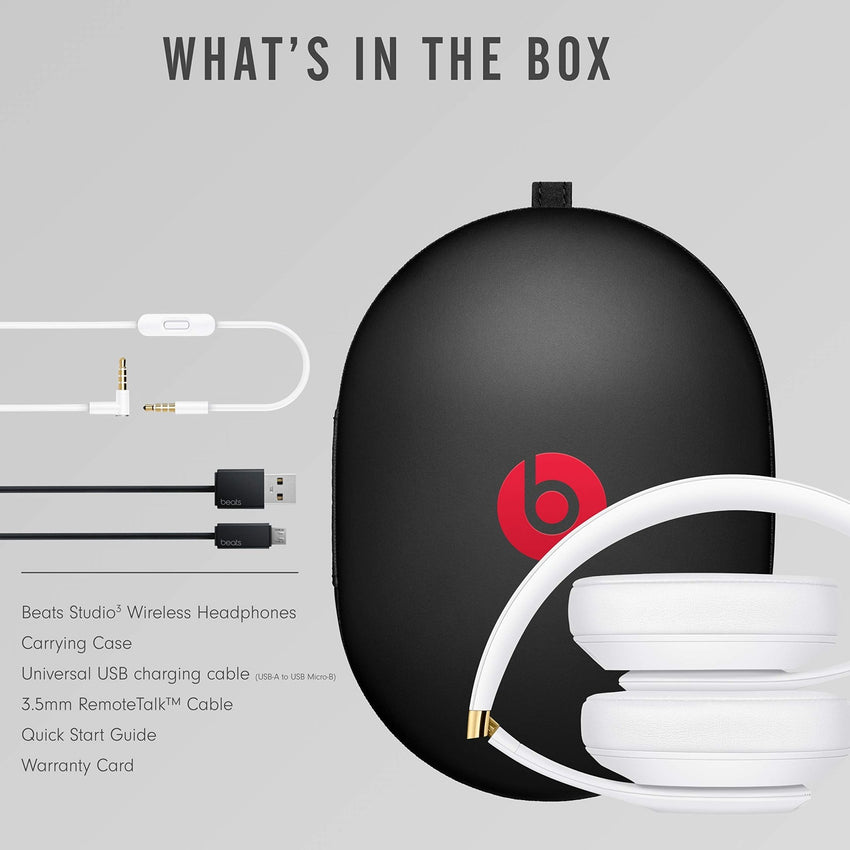Beats Studio3 Wireless Noise Cancelling Over - Ear Headphones - Apple W1 Headphone Chip, Class 1 Bluetooth, 22 Hours of Listening Time, Built - in Microphone - Matte Black - 7DAY'S