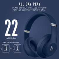 Beats Studio3 Wireless Noise Cancelling Over - Ear Headphones - Apple W1 Headphone Chip, Class 1 Bluetooth, 22 Hours of Listening Time, Built - in Microphone - Matte Black - 7DAY'S