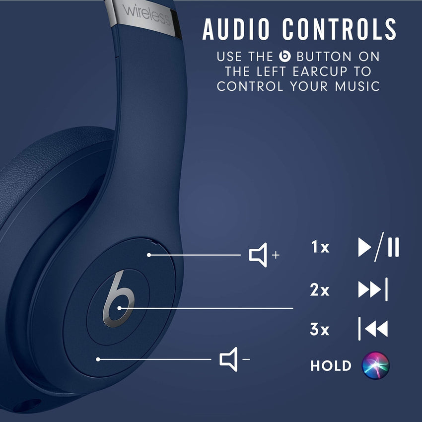 Beats Studio3 Wireless Noise Cancelling Over - Ear Headphones - Apple W1 Headphone Chip, Class 1 Bluetooth, 22 Hours of Listening Time, Built - in Microphone - Matte Black - 7DAY'S