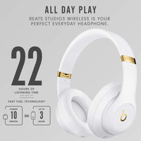 Beats Studio3 Wireless Noise Cancelling Over - Ear Headphones - Apple W1 Headphone Chip, Class 1 Bluetooth, 22 Hours of Listening Time, Built - in Microphone - Matte Black - 7DAY'S