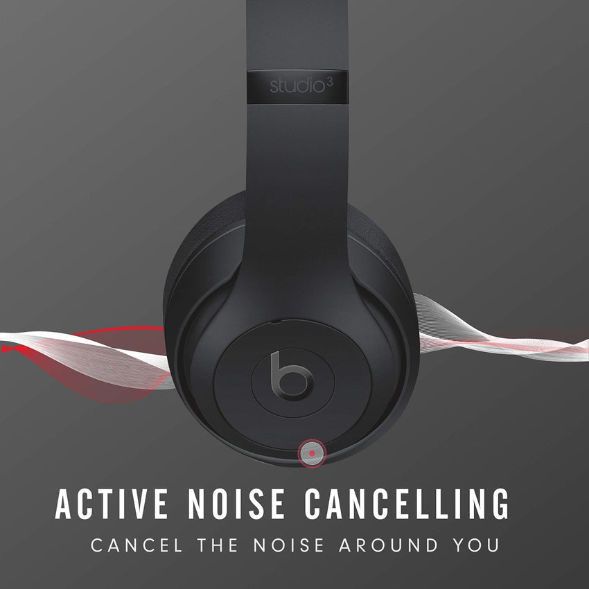 Beats Studio3 Wireless Noise Cancelling Over - Ear Headphones - Apple W1 Headphone Chip, Class 1 Bluetooth, 22 Hours of Listening Time, Built - in Microphone - Matte Black - 7DAY'S