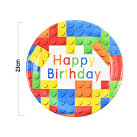 Birthday Round Dinner Plates - 9inch - Vibrant & Fun - Themed Party Tableware - 72pcs - 7DAY'S